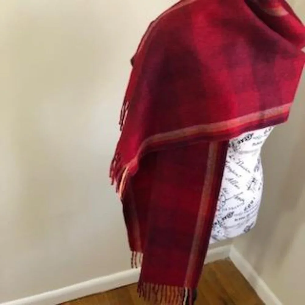 Australian Fine Alpaca Connection Plaid Wrap Scarf.